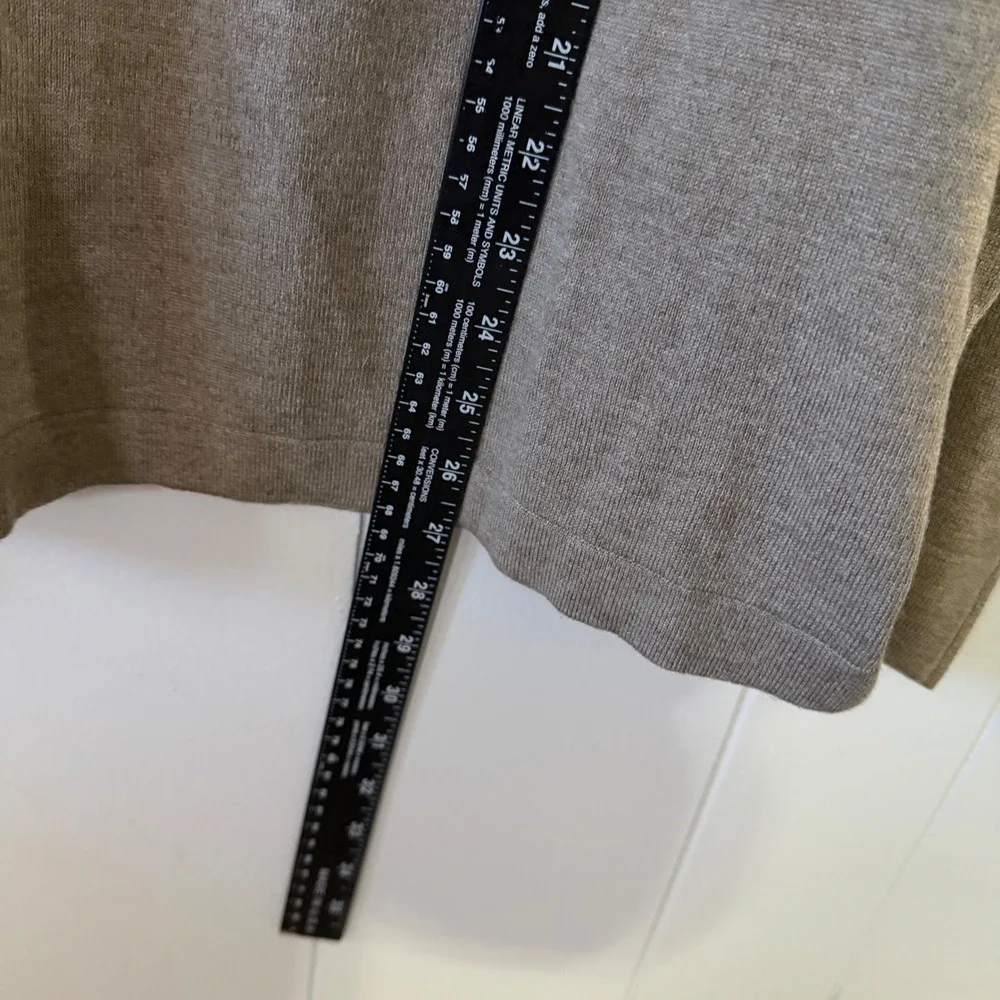 Magaschoni Polo Sweater Mens Medium Taupe Long Sleeve Wool‎ Blend Knit 4684